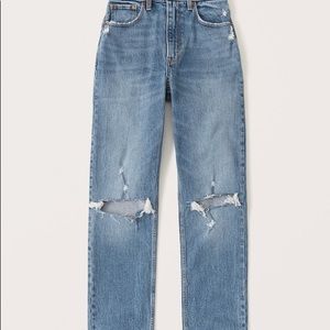 Abercrombie 90s High Rise Skinny - Medium Wash Ripped